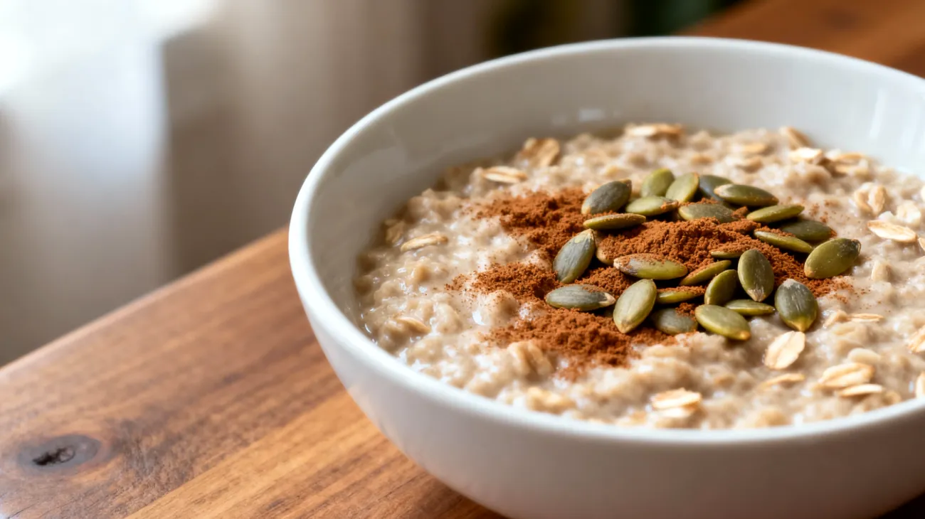 Porridge di avena con semi di zucca e cannella"