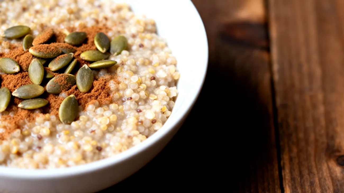 Porridge di quinoa con semi di zucca e cannella"